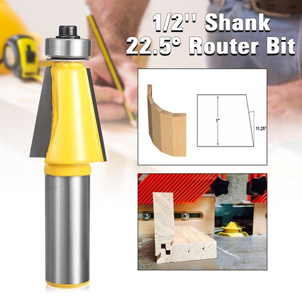 11.25° Degree Chamfer Edge Forming Router Bit 1/2" Shank Bevel