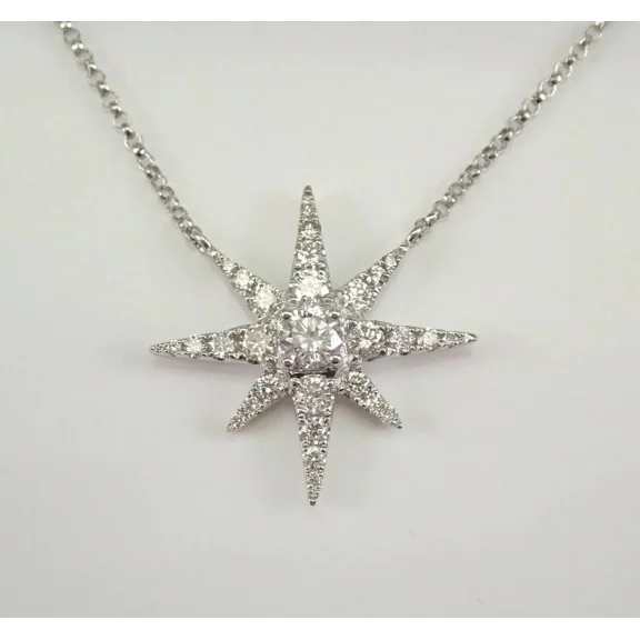 2.30Ct Round Cut Lab Created Diamond Star Pendant in 14k White Gold Plated