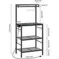 thumbnail image 2 of Bakers Rack with Power Outlet, Microwave Stand with Paper Holder, Bakers Rack with Storage, Coffee Bar Station with 6 Hooks, for Kitchen, Dining Room, 2 of 16