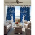 thumbnail image 3 of Navy Blue Christmas Black Out Curtains 63 Inch Long, Room Darkening Draperies Curtains Panels, Winter Xmas Elk Snowflake Pine Trees Thermal Insulated Curtain for Bedroom Living Room 52"x63" 2 Panels, 3 of 8
