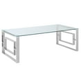 thumbnail image 1 of Contemporary Stainless Steel & Glass Coffee Table in Silver, 1 of 6