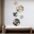 thumbnail image 2 of Designart "Fusion Of Neo-Victorian V" Floral Round Wall Art Set Of 5 - Blue Cottage Living Room Wall Metal Art Set, 2 of 6