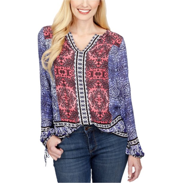 Lucky Brand Blusa Campesina Estampada para Mujer, Rojo, X-Large Lucky Brand Campesino