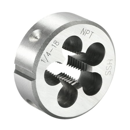 Uxcell 1/4"-18 NPT HSS Machine Thread Round Threading Dies