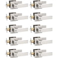 thumbnail image 1 of Poignée de Porte en Nickel Brossé pour Intimité Intérieure Serrure de Porte pour Lit et Salle de Bain avec Rose Carrée Serrure de Porte Moderne Sans Clé Poignée Réversible pour Gauche et Droite, 1 of 8