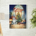 thumbnail image 2 of Merry Christmas Maine Coon Santa Hat Xmas Tree Winter Holiday Vertical Matte Canvas Poster Cat Lover Kitten Owner Gifts Wall Art Home Decor - 01013, 2 of 5