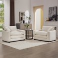 thumbnail image 3 of Miekor Furniture Luxurious and Sophisticated Deep Seated Sofa Set with Two Single Sofas in Light Beige Corduroy Fabric, Set of 2 Accent Chair for Living Room 0764, 3 of 16