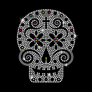 5PCS 5 Colors Skull Glass Rhinestone Beaded Patch 2x2.4 inch Cloth Sew on  Appliques Handicraft Beaded Skeleton Patches Big Rhinestones Applique  Patches for Clothes Dress Hat Jeans 