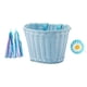 thumbnail image 2 of Cesta de bicicleta para niños, cesta tejida a mano, decoración de bicicleta desmontable con 2 correas Azul, 2 of 9