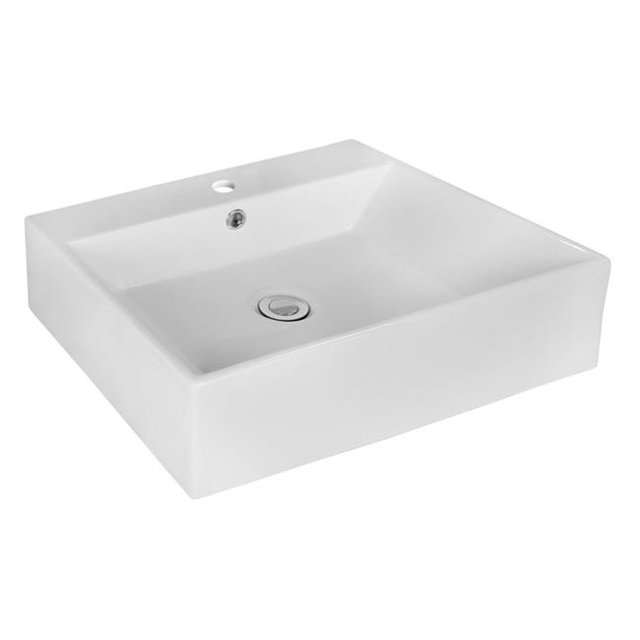 American Imaginations AI-17978 20.25 in. Rectangle Above Counter White Vessel Set for 1 Hole Center Faucet