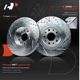 thumbnail image 3 of A-Premium 12.41 inch (315mm) Front Drilled and Slotted Disc Brake Rotors Compatible with Select Ford, Mercury Models - Taurus, Taurus X, Freestyle, Five Hundred, Montego, Sable, 3 of 8