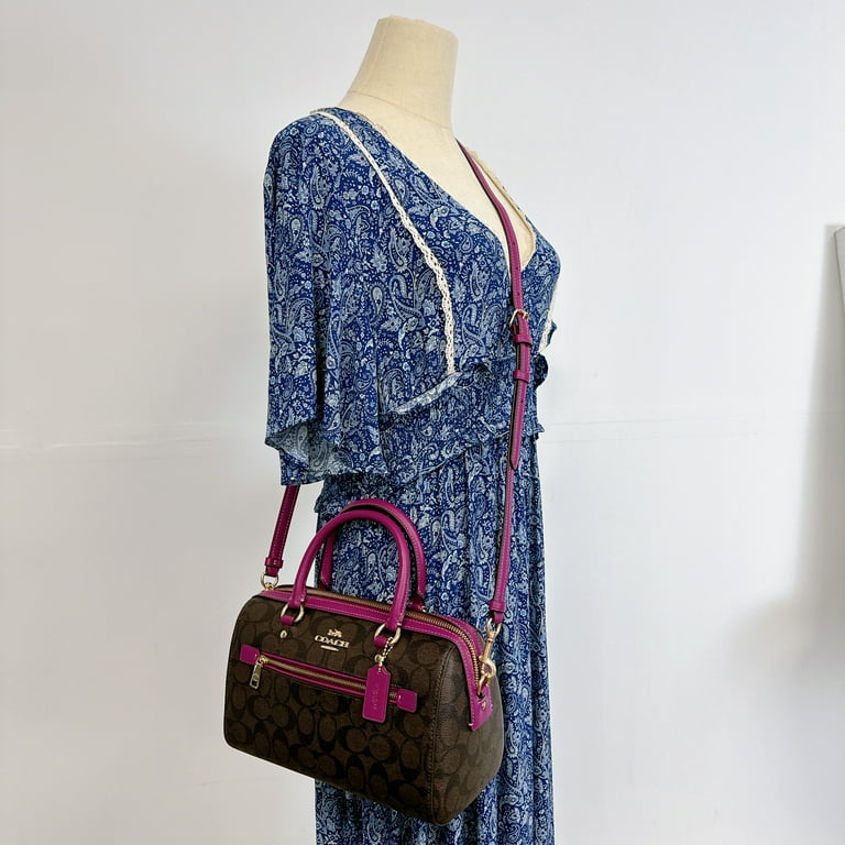 コーチ / ROWAN SATCHEL / ブラウン ダークマゼンタ COACH Rowan Satchel In Leather (Brown Dark Magenta