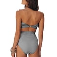 thumbnail image 2 of SySea Womens High Waisted Flounce Bandeau Bikini Set Striped Ruffle Strapless 2 Piece Bathing Suit Summer Swimwear, 2 of 2