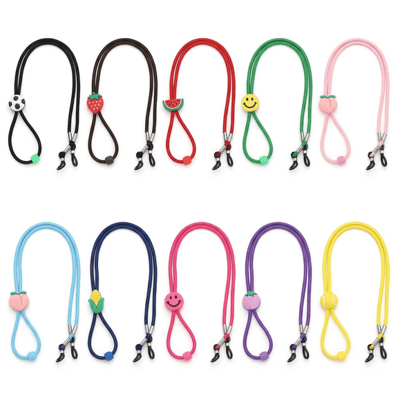 ROSEXIXI 10Pcs Kids Glasses Strap Adjustable Elastic Eyeglass Holder No Slip Silicone Sunglass Leash for Boys Girls Toddlers Sports School