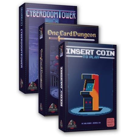Giga Mech Games The Blue Collection - A Collection of Three Micro Games - One Card Dungeon, Insert Coin to Play, and Cyberdoom Tower