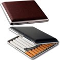thumbnail image 1 of Leather & Metal Cigarette Case 2 Pack, Only for 85mm Cigs, 18-20 Capacity, 1 of 6
