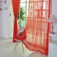 thumbnail image 3 of Light Filtering Window Sheer Curtains, Rod Pocket Curtain Panels for Living Room and Bedroom, Transparent Gauze Drapes in Soft 100% Polyester for Modern Home Decor, 2 Panels, 31.5 x 78.7 in, Red, 3 of 5