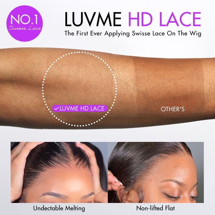 LUVME 14" PreMax Wigs HD Lace Super Natural Hairline Silky Straight Glueless 13x4 Frontal Lace Wig Human Hair Pre-Cut Lace for Women