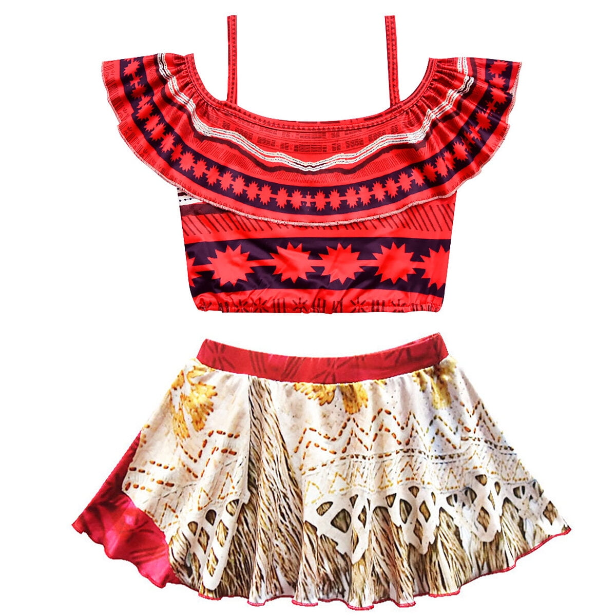 Moana 2 Toddler Girl Ruffle One- Piece Swimsuit and Sarong Set, 2