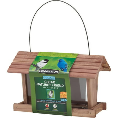 Pennington Classic Cedar Nature's Friend Wild Bird Feeder, 3 lbs Seed (Best Place To Put A Bird Feeder)