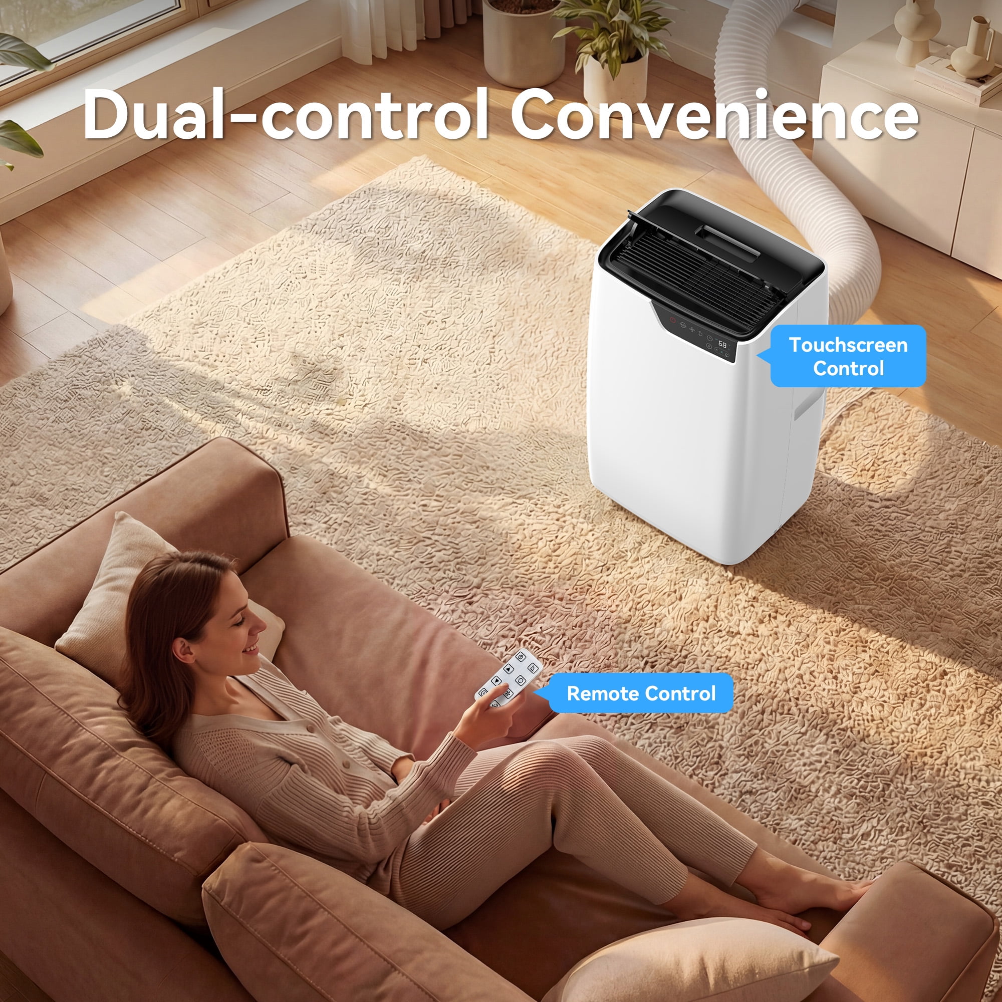 ELEKA 16000BTU Portable Air Conditioners with Remote Control,4-in-1 Standing Air Conditioner Up to 750 Sq.Ft. 24H Timer, Include Installation Kits