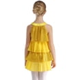 thumbnail image 5 of Niños Niñas lentejuelas brillantes moderno Jazz baile latino traje de actuación escalonado vestido con volantes Patchwork A-Line Ballet Unitards vestido, 5 of 5
