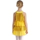 thumbnail image 5 of Niños Niñas lentejuelas brillantes moderno Jazz baile latino traje de actuación escalonado vestido con volantes Patchwork A-Line Ballet Unitards vestido, 5 of 5