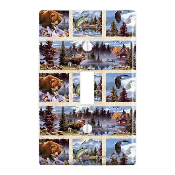 Rocky Mountain Outdoors Panels Pattern Plastic Wall Decor Toggle Light Switch Plate Cover Walmart Com Walmart Com