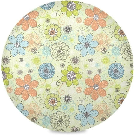 

Bestwell 1 piece Vintage Daisy Flower Round Placemats Table Mats for Kitchen Washable Non-Slip Place Mats Heat Resistant Place Mats for Kitchen Dining Table Decoration