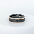 thumbnail image 5 of 2-Tone Tungsten Wedding Ring - Band for Mens & Womens- 6mm Beveled Edge Tungsten Ring - 2-Tone Black & Rose Gold Tungsten Band, 5 of 5