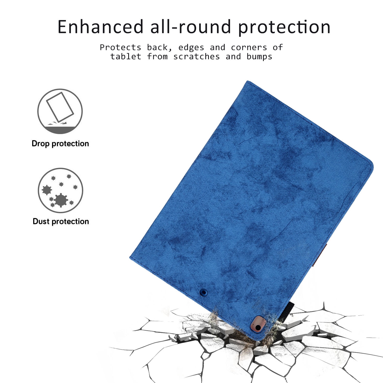 Allytech iPad 8th Gen 2020 Case 10.2 Inch, iPad 7th Gen 2019 Case, PU Leather Slim Fit Multi Angle Stand Smart Cover Auto Sleep Wake Shockproof Folio Flip Pencil Holder Case for Apple iPad 10.2",Blue