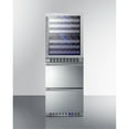thumbnail image 3 of 24" wide combination built-in/freestanding upright dual zone glass door wine cellar and 2-drawer refrigerator in stainless steel, 3 of 5
