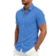 thumbnail image 4 of Guluxicc Men's Dress Shirts with Pockets Button Down Collared Short Sleeve Business Casual Tops for Everyday Wear Spring Summer Casual Outfits, 4 of 8