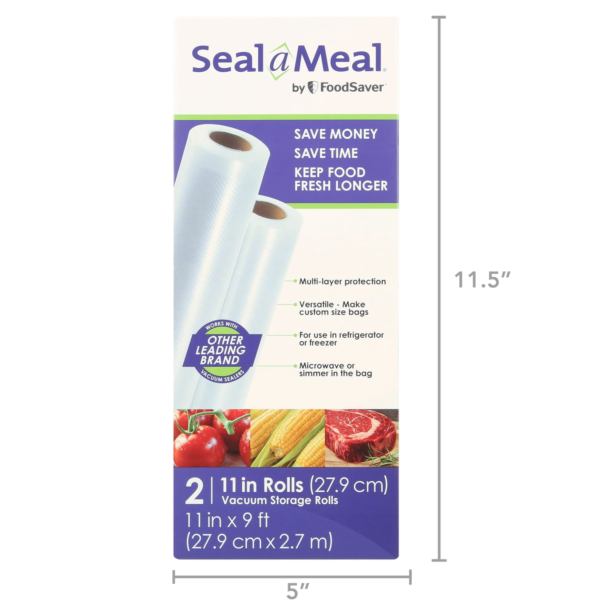 (4 pack) Seal-a-Meal 11" x 9' Vacuum Seal Rolls for Seal-a-Meal and FoodSaver Vacuum Sealers, 2 Pack, Clear