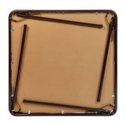 Flash Furniture Vinyl-Covered Padded Folding Card Table for Game Rooms and Banquets, Brown