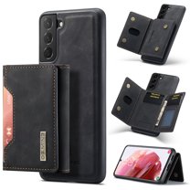 Galaxy S22 Plus Case, Dteck for Samsung Galaxy S22 Plus Cover Wallet Case ID Credit 8 Card Slots Holder Cash Pocket PU Leather Magnetic Closure Clasp Flip Removable Case, Black