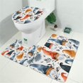 thumbnail image 2 of Multicolor Christmas Gnome Pattern Bathroom Rugs Sets 3 Piece,Toilet Cover Set,Absorbent Non Slip Bathroom Mats Sets with U-Shaped Contour Rug Toilet Rug Set, 2 of 5