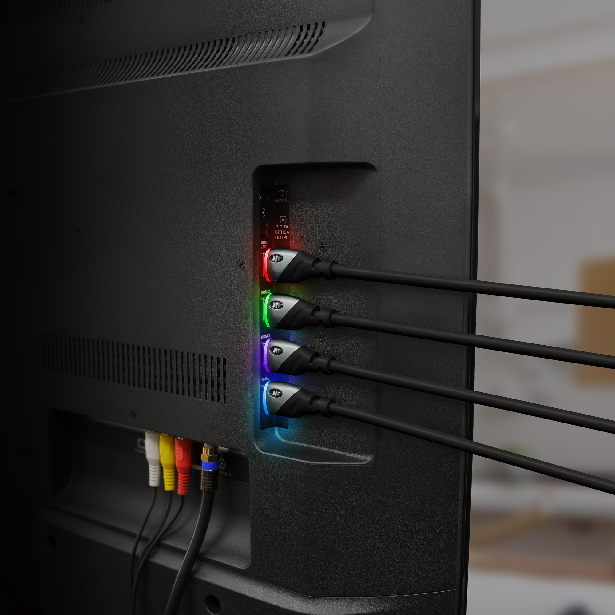 Monster LED HDMI Cable, 6 Feet, Red Light photo 2