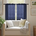 thumbnail image 6 of 2 Piece Linen Kitchen Curtain Set Semi Sheer Short Window Valance Vintage Style Light Filtering Curtains for Bathroom Bedroom Doorway Small Window Home Decoration, 6 of 6