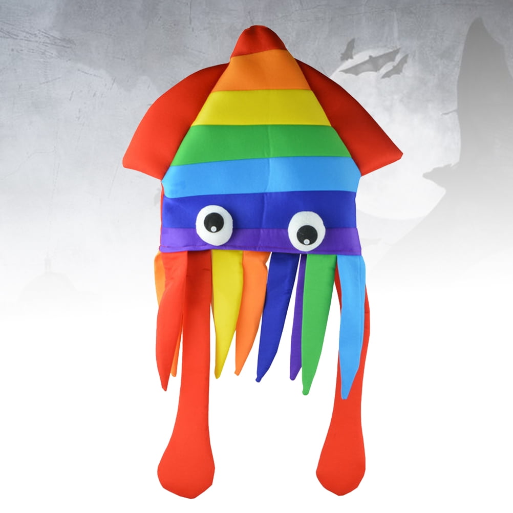Frcolor Rainbow Squid Hat Funny And Crazy Party Hats Sea Animal Hat Octopus Headdress For Halloween Party Colorful Walmart Com