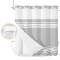 thumbnail image 2 of Grey Striped No Hook Shower Curtain Waterproof,Bathroom Curtains with Snap in Liners and See Through Top Window,Luxurious White Stripes Modern Abstract Art Hotel Bathtub Curtains Shower 72"Wx72"L, 2 of 8
