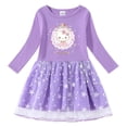 thumbnail image 3 of Hello Kitty lindo estampado de dibujos animados niños algodón moda plisada princesa vestido estrella Luna hilo neto manga larga casual niñas falda, 3 of 5