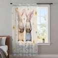 thumbnail image 3 of Happy Easter Sheer Curtains 96" Long, Spring Floral Gnomes Eggs Basket Leaf Beige Light Filering Curtains, Privacy Drapes Simi Floor to Veiling Curtain for Living Room Bedroom Large Window Treatment, 3 of 9