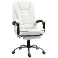 thumbnail image 1 of HOMCOM Chaise de Bureau Exécutive en Cuir PU Chaise Inclinable avec Accoudoirs Blanc, 1 of 10