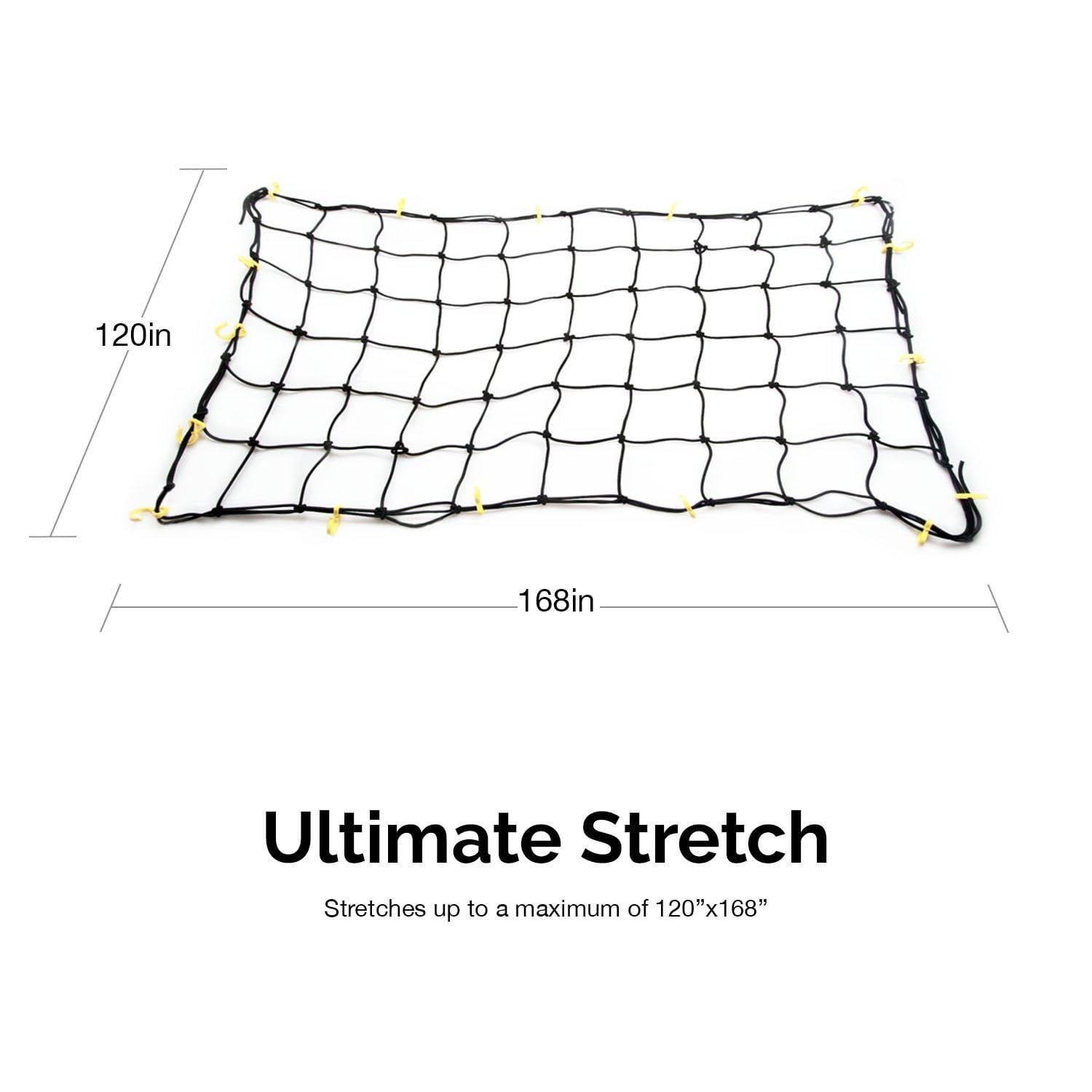 72 x 96 Extra Large with 28 Hooks, 72/” x 96/” | Lightweight, Flexible and Compact Tooluxe 50970L Bungee Cargo Net