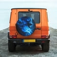 thumbnail image 6 of Naloa Blue Fire Cool Wolf PVC Leather Spare Tire Wheel Cover for Car Truck SUV Camper Trailer Universal Fit many size16 inch, 6 of 6