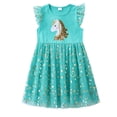 thumbnail image 2 of LYMAYTER Kids Toddler Girls Ruffle Princess Dresses Summer Casual Tulle Skirt 3-8T, 2 of 10