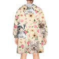 thumbnail image 2 of Wearable Oversized Blanket,Yorkie with Pioneer Flower Wearable Blanket Hoodie for Adults,Cozy Hooded Blankets with Super Pockets,Super Warm Fuzzy Pullover for Women & Men, 2 of 6