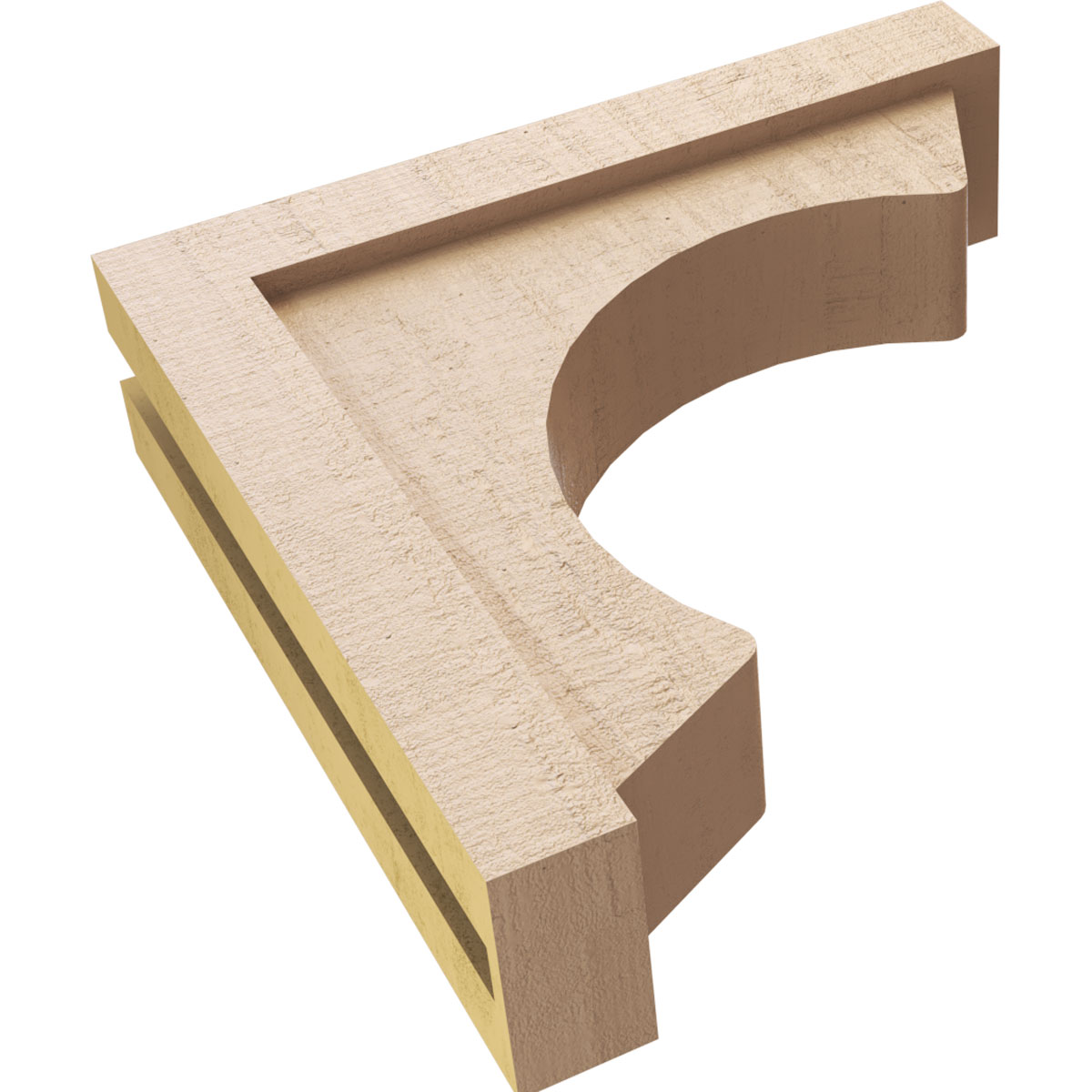4"W x 16"D x 16"H Thin Emerson Rough Cedar Woodgrain TimberThane Corbel, Primed Tan