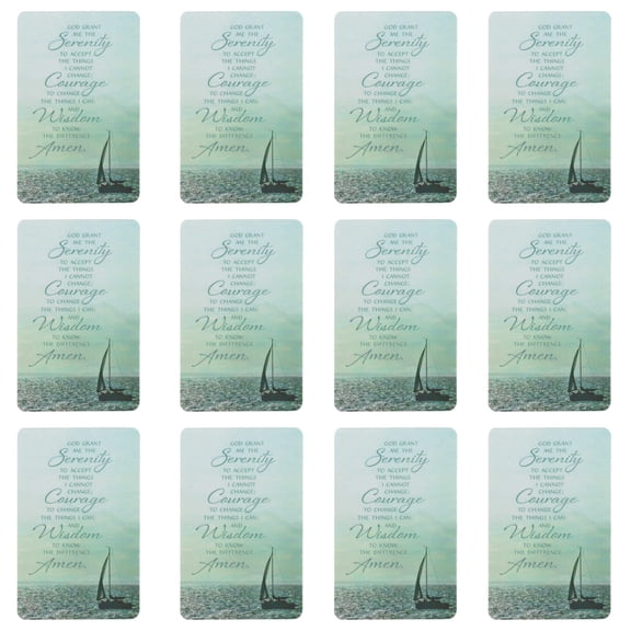 Serenity Prayer Sky Blue 3 x 2.5 Cardstock Paper Pocket Bookmarks Pack of 12